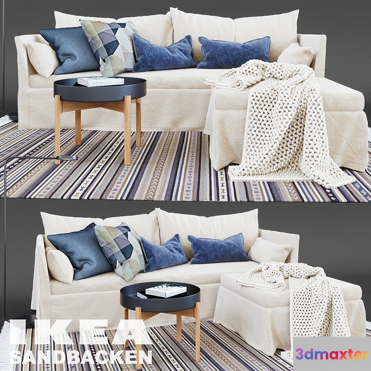 SANDBACKEN 3-seat sofa 3D Max