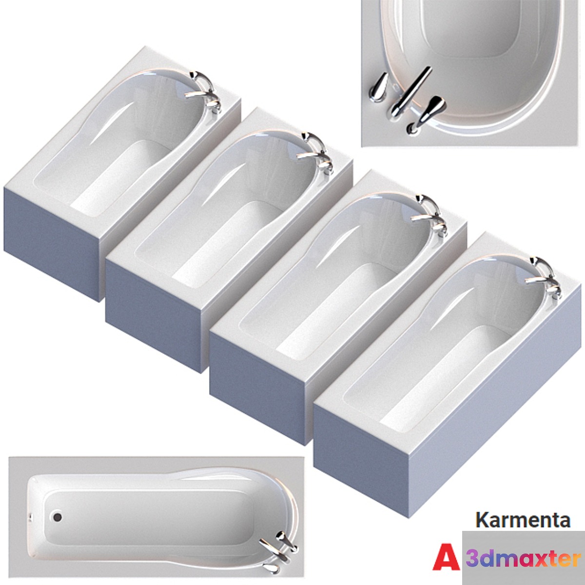 Bathtub Alpen Karmenta Set 3D Max