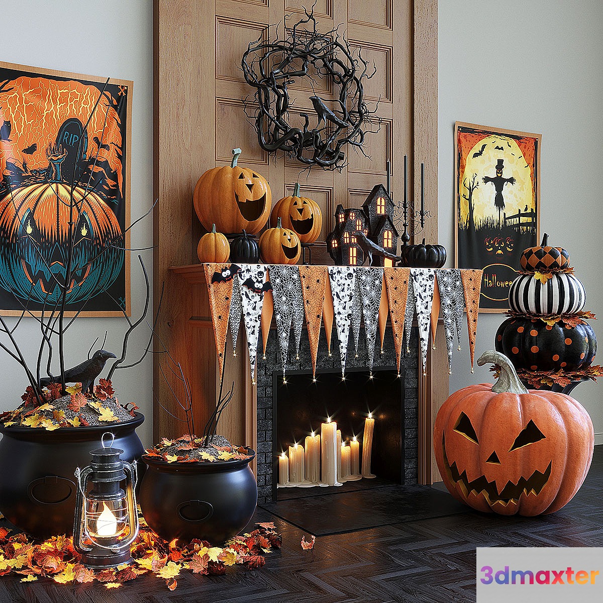 Halloween decor set 3D Max