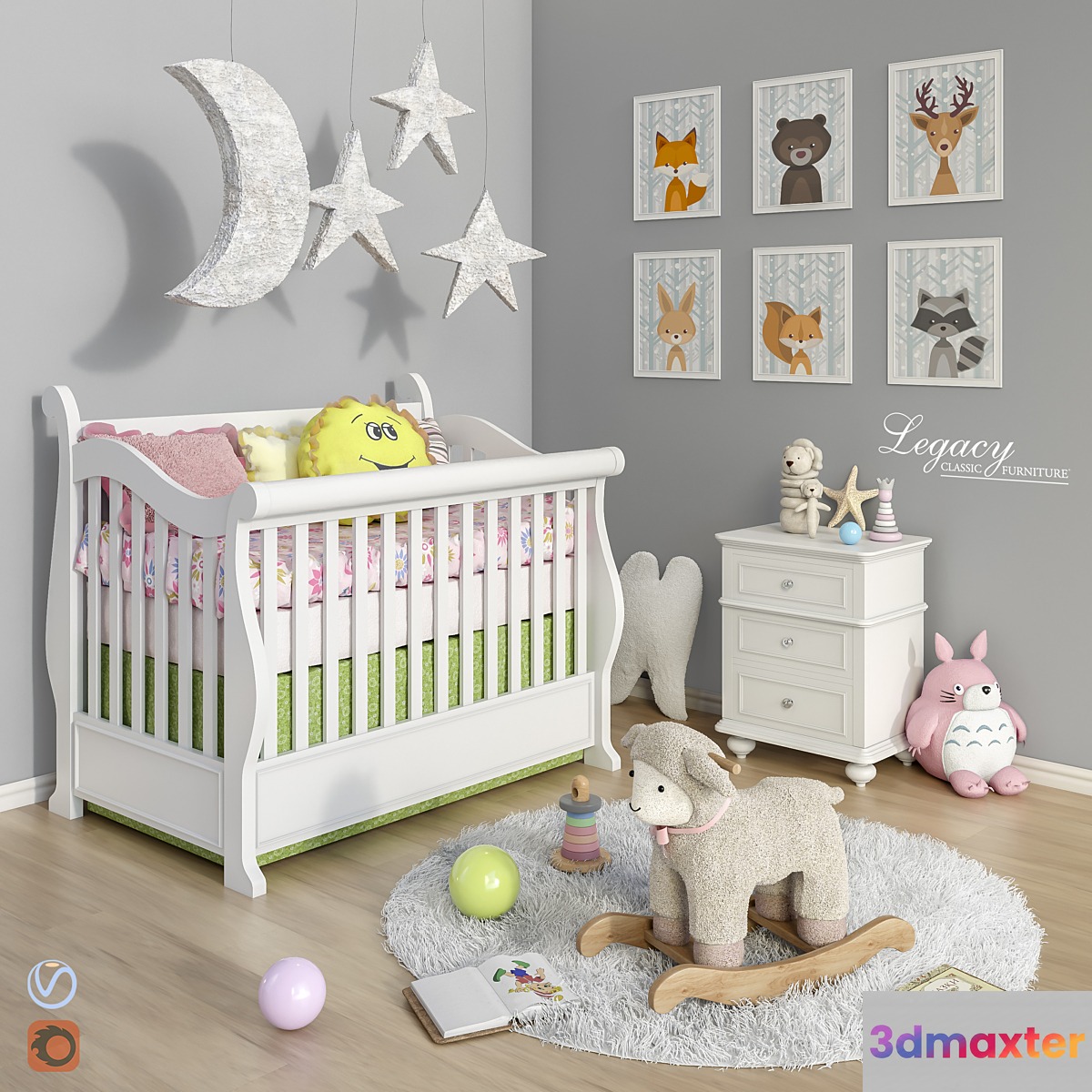 Furniture Legacy Classic accessories decor and toys set 6 3D Max