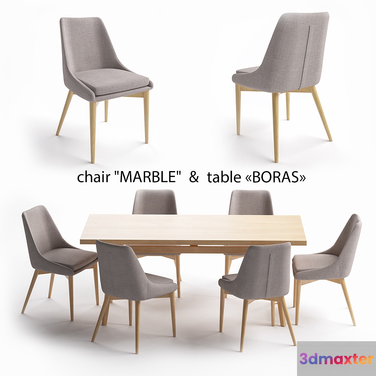 Table set Boras table Marble chair - No.2