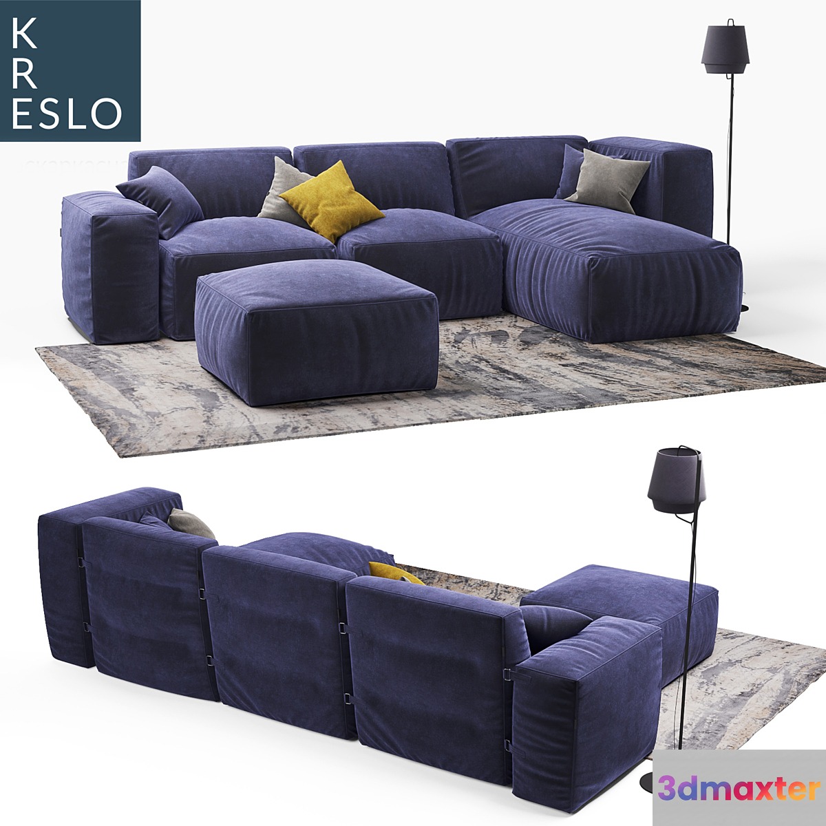 Modular frameless sofa 3D Max