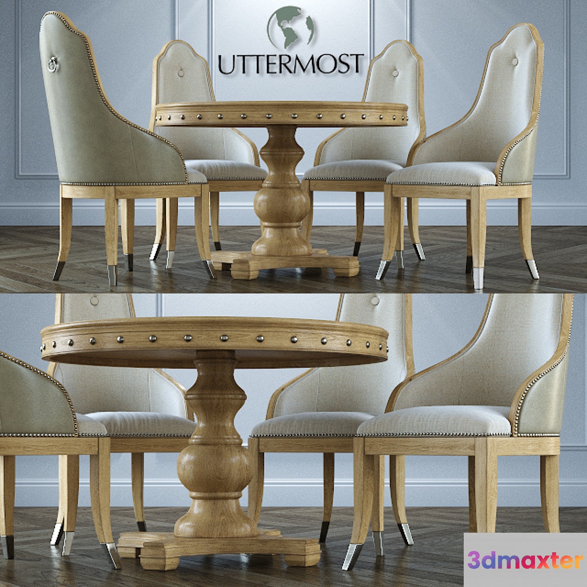 Table + chairs Uttermost Sylvana 3D Max