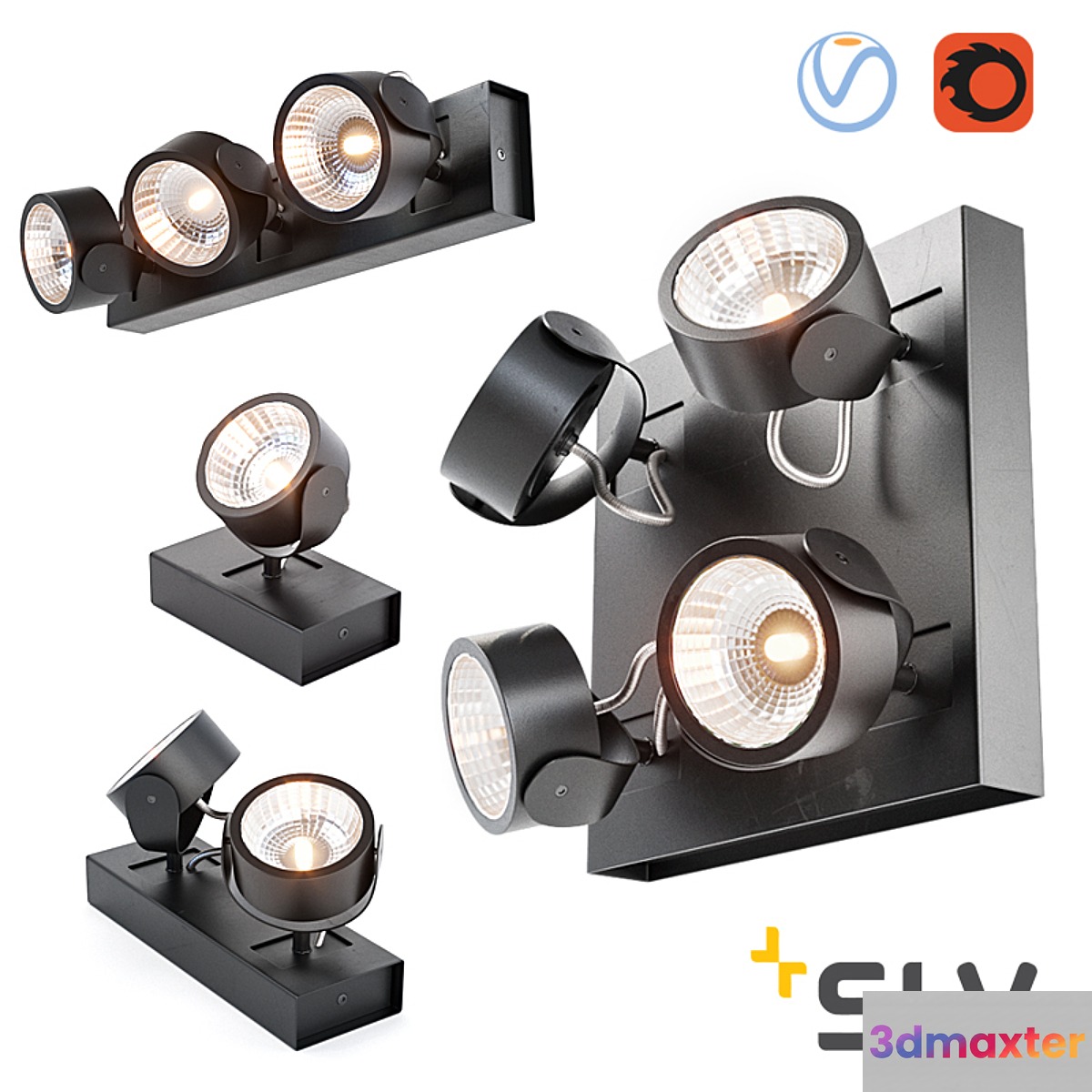 lamps SLV Kalu Led Black set 1.