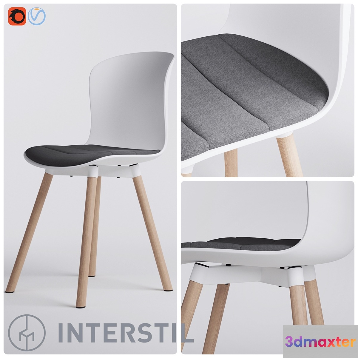 Story dinning chair white 3D Max