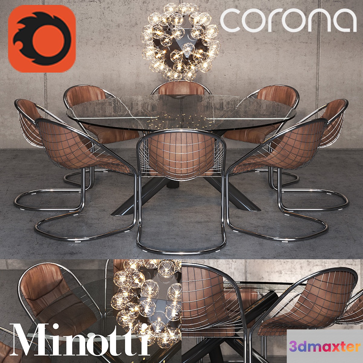 Cortina Chair and Van Dyck 3D Max