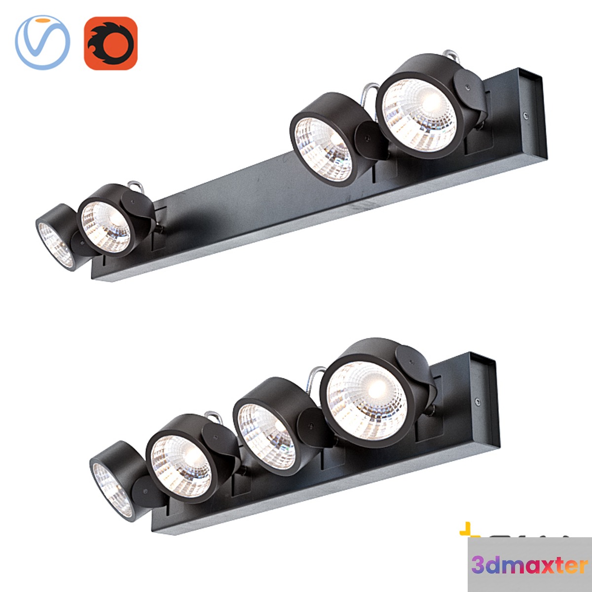 SLV Kalu Led Black 147630 147650. set 2 3D Max