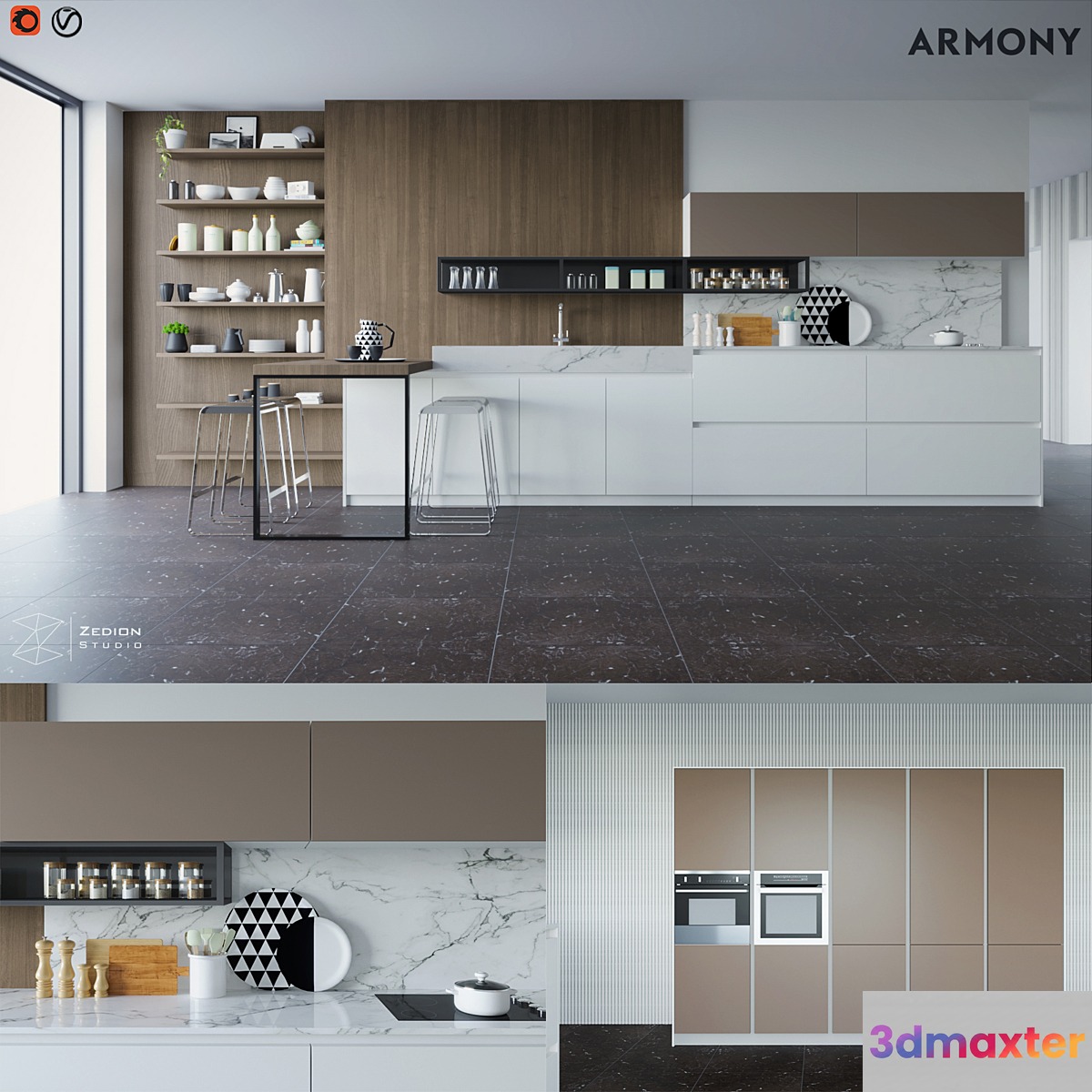 Armony-T16 kitchen 3D Max