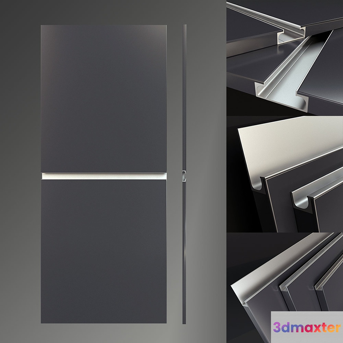 Facades with integrated handles 3D Max