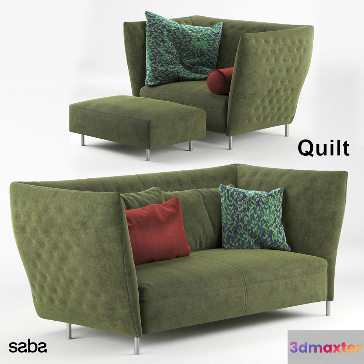 Sabana Italia Quilt sofa and armchair 3D Max