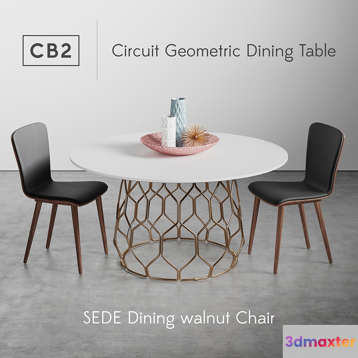 CB2 Circuit Geometric Dining Table 3D Max