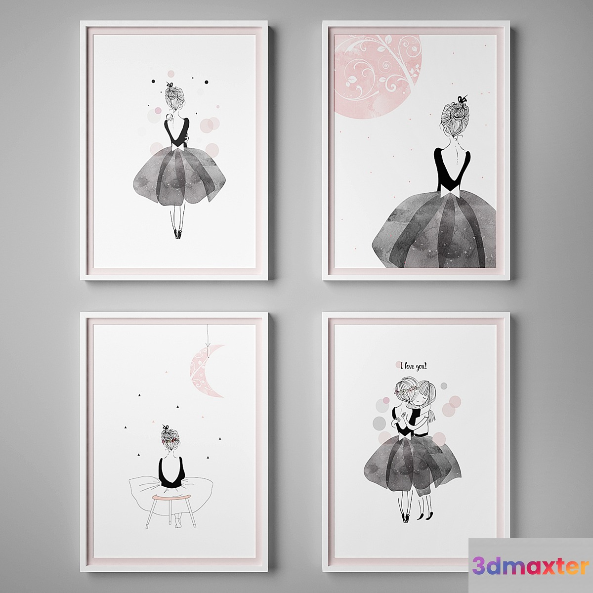 Set of paintings 36 3D Max