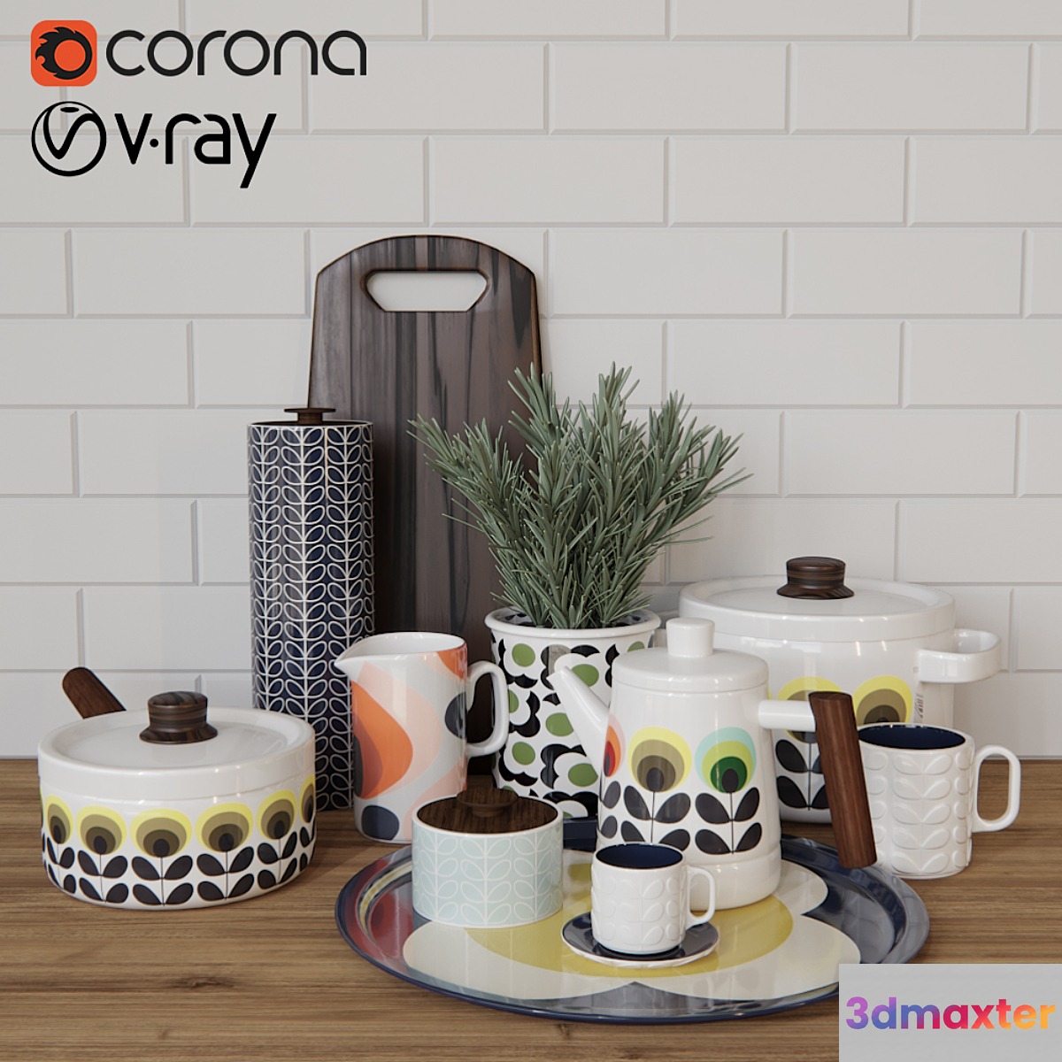 Orla Kiely_kitchen set 3D Max