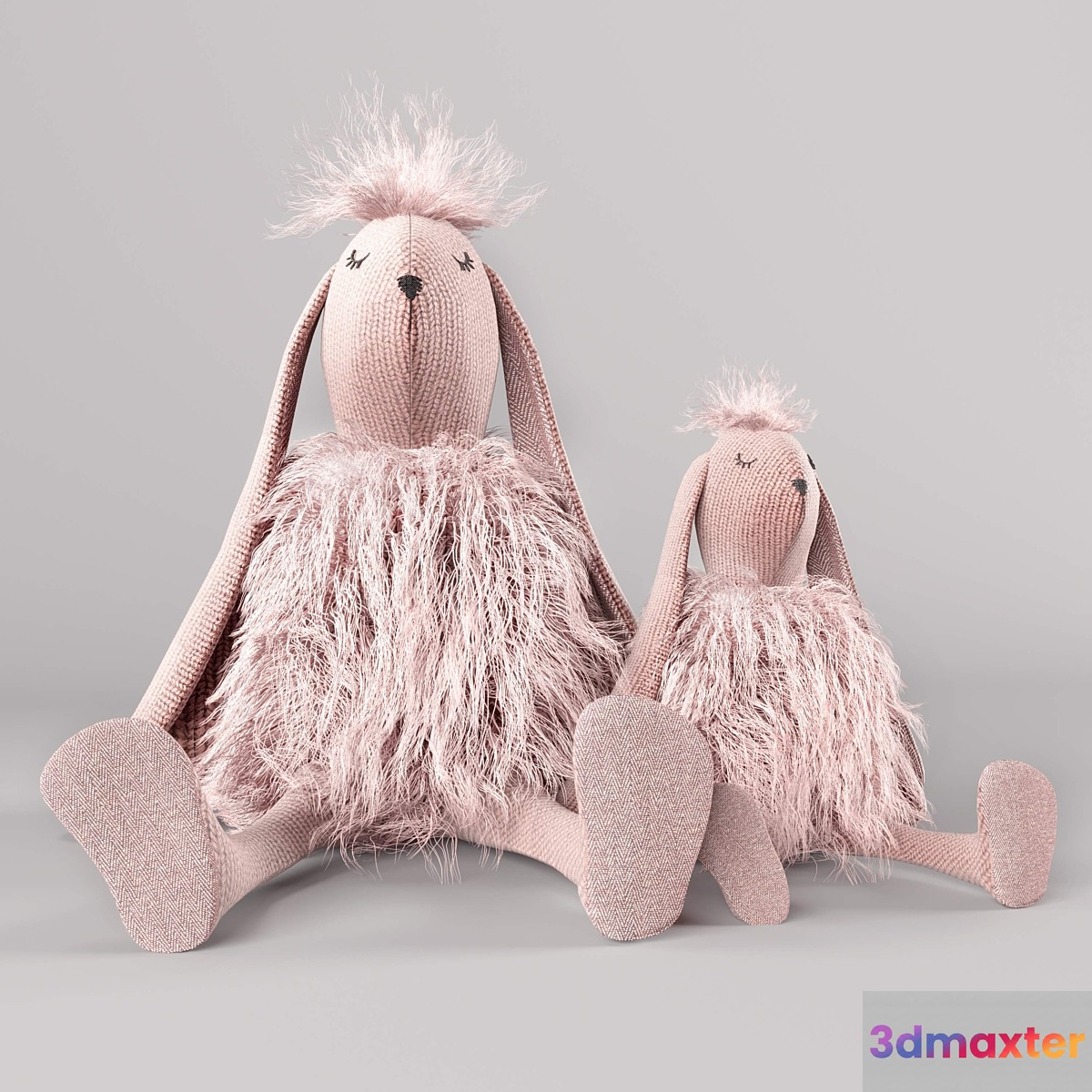 Wooly plush bunny 3D Max
