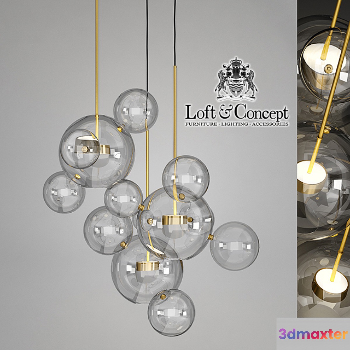 SUSPENSION LAMPS GIOPATO & COOMBES BOLLE BLS 14C CHANDELIER 3D Max