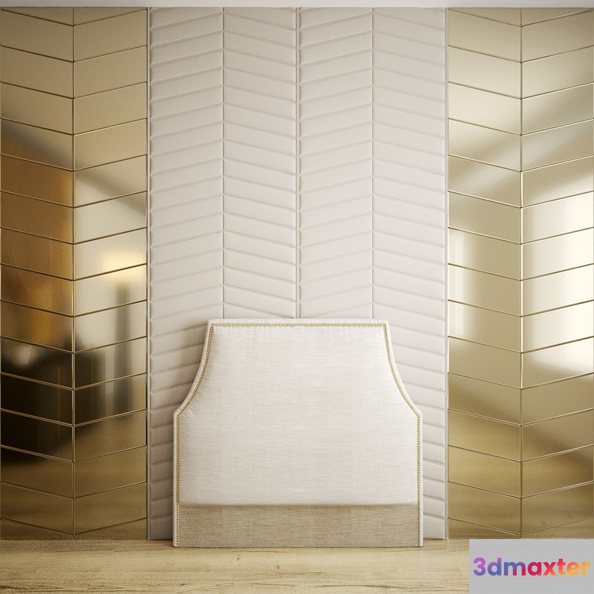 Wall panel mirror headboard