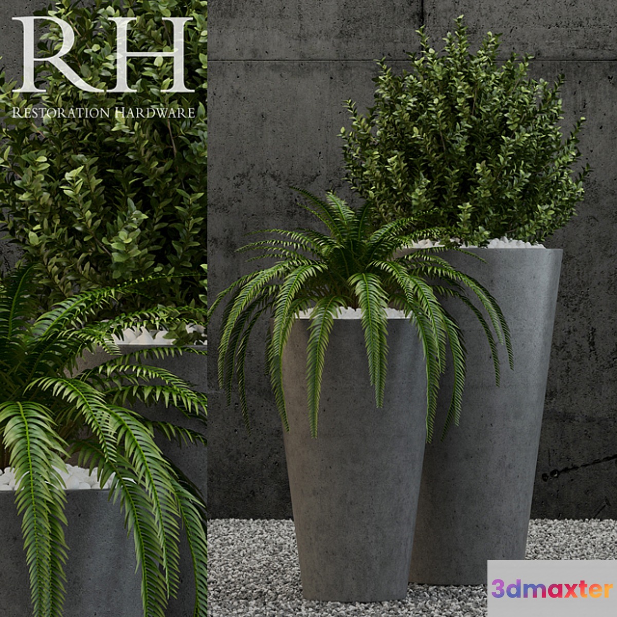Restoration Hardware sarno round planter 3D Max