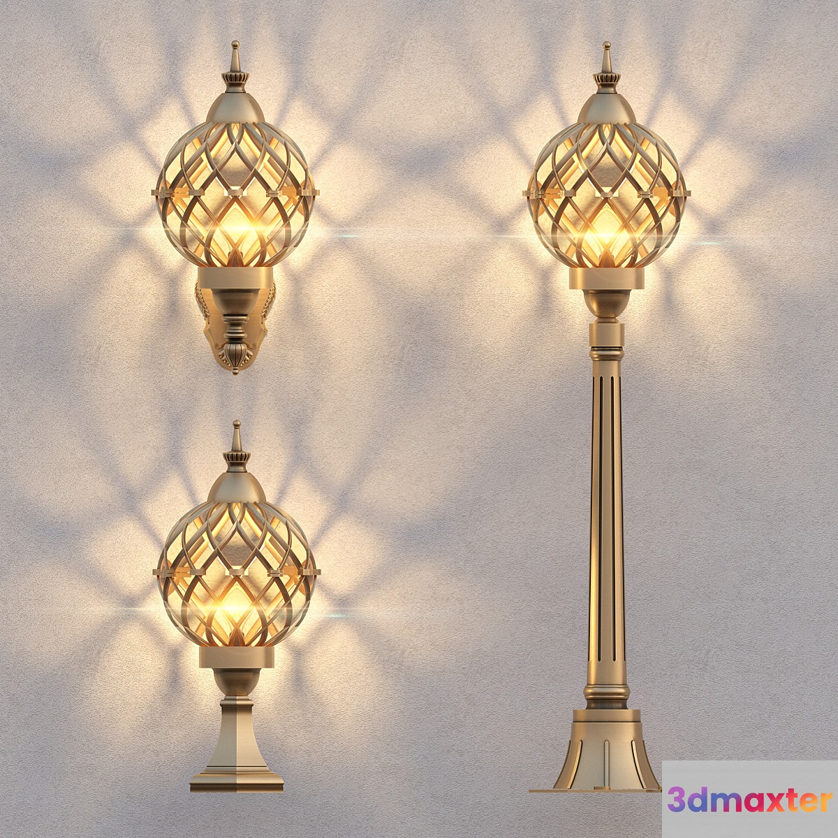 Classic street lamp Sirius Set 3D Max