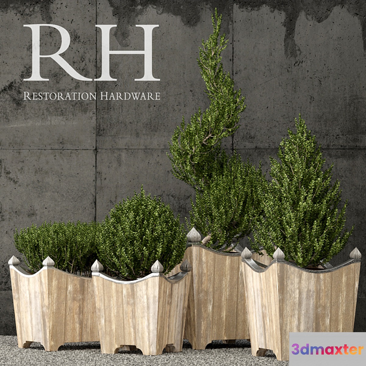 Restoration Hardware brugge salvaged wood & metal planter - No.3