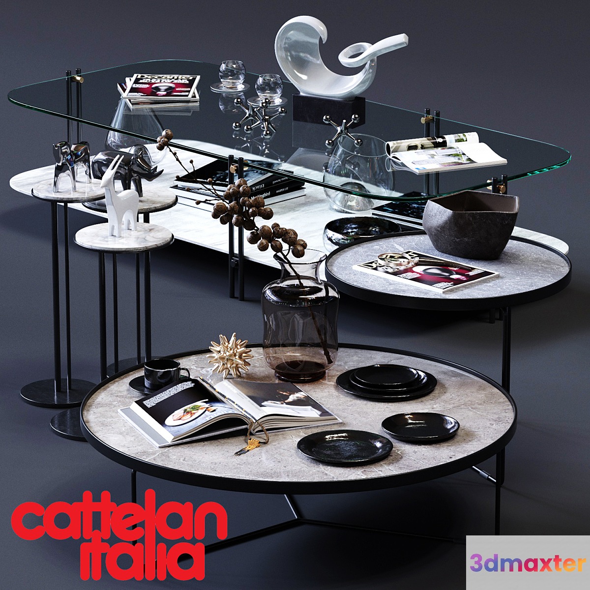 Cattelan Italia Coffee Tables Set 02