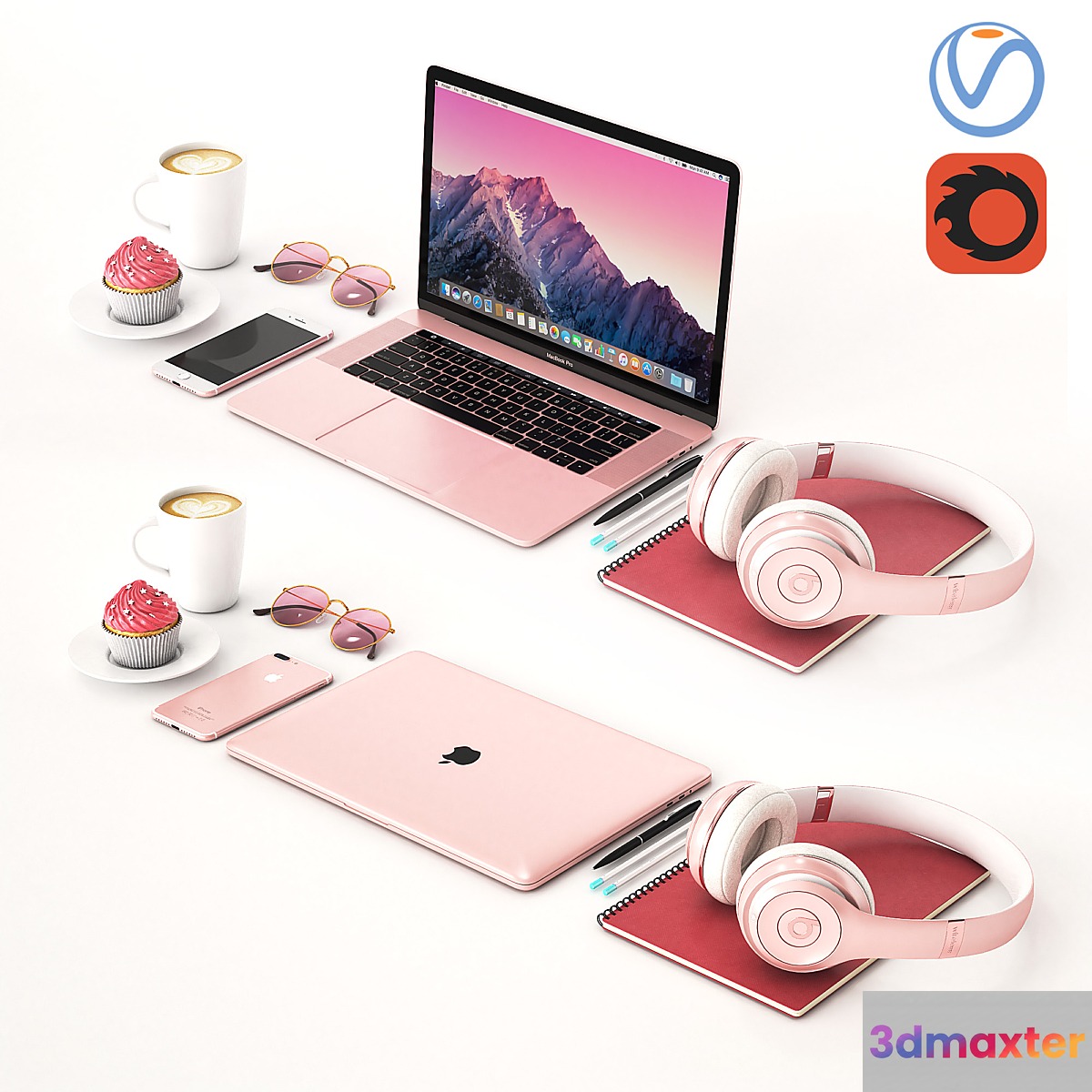 Workplace Rose Gold MacBook
