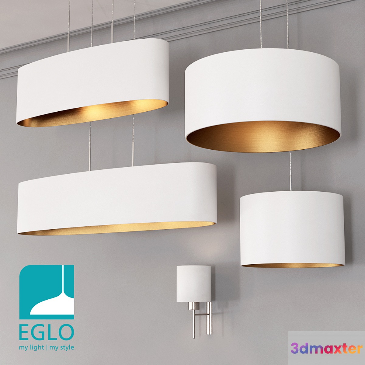 EGLO PASTERI set 3 White & Gold