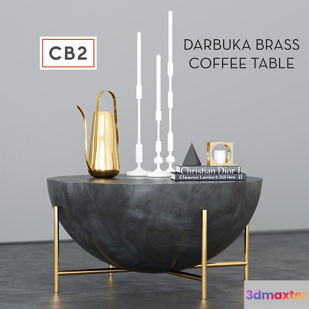 CB2 Darbuka brass coffee table 3D Max