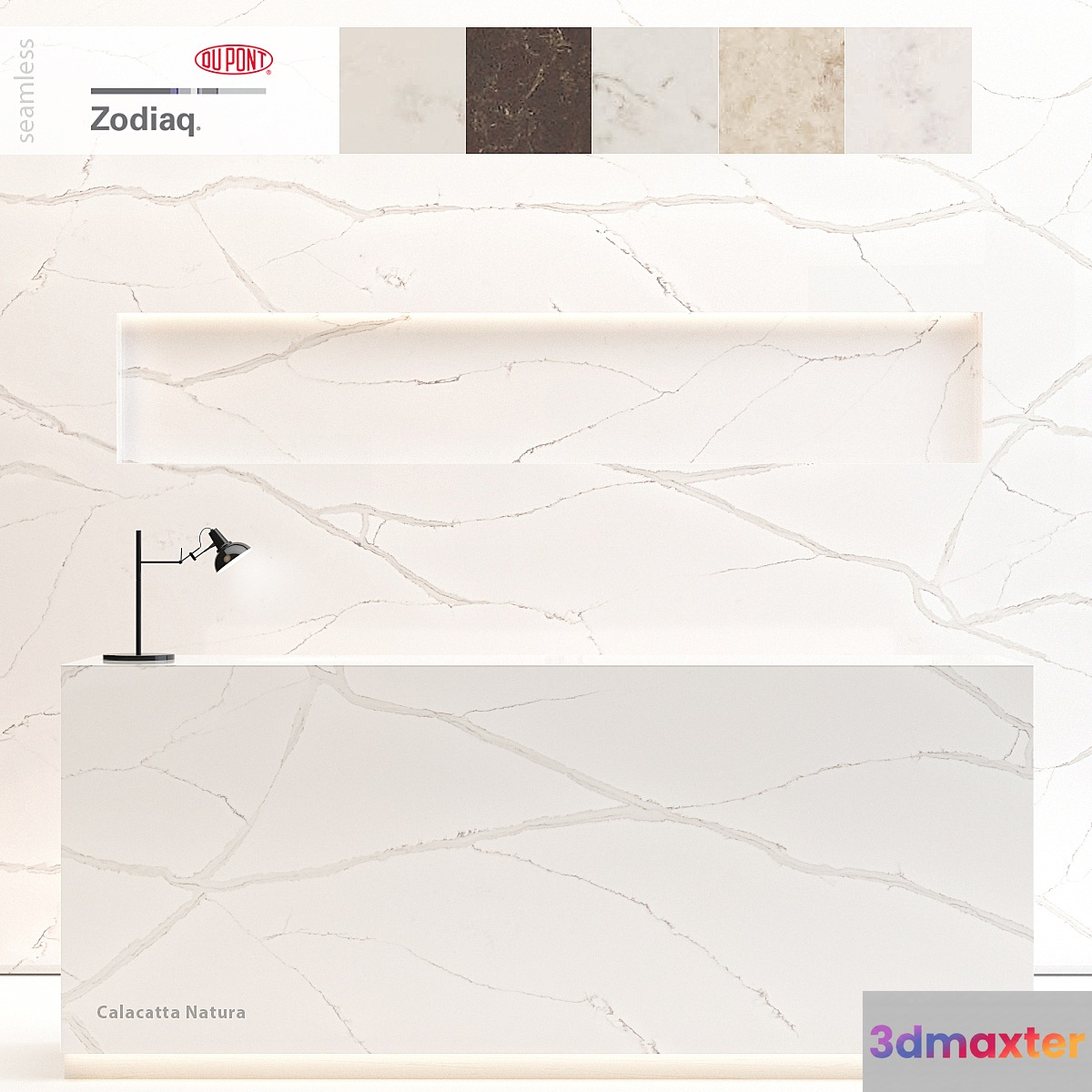 Du Pont Quartz Kitchen Countertops No: 1 3D Max