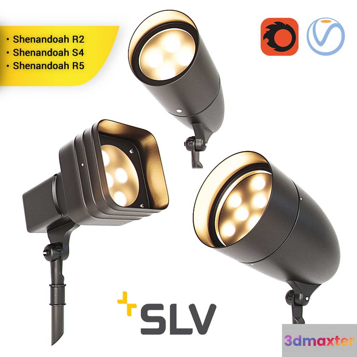 SHENANDOAH set of street lights 3D Max