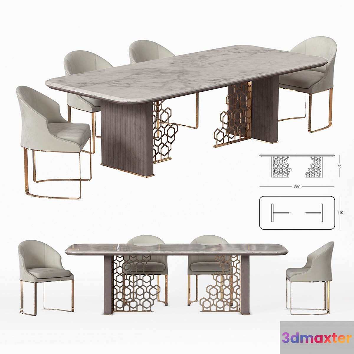 Longhi Excelsior Table and Daphne chair