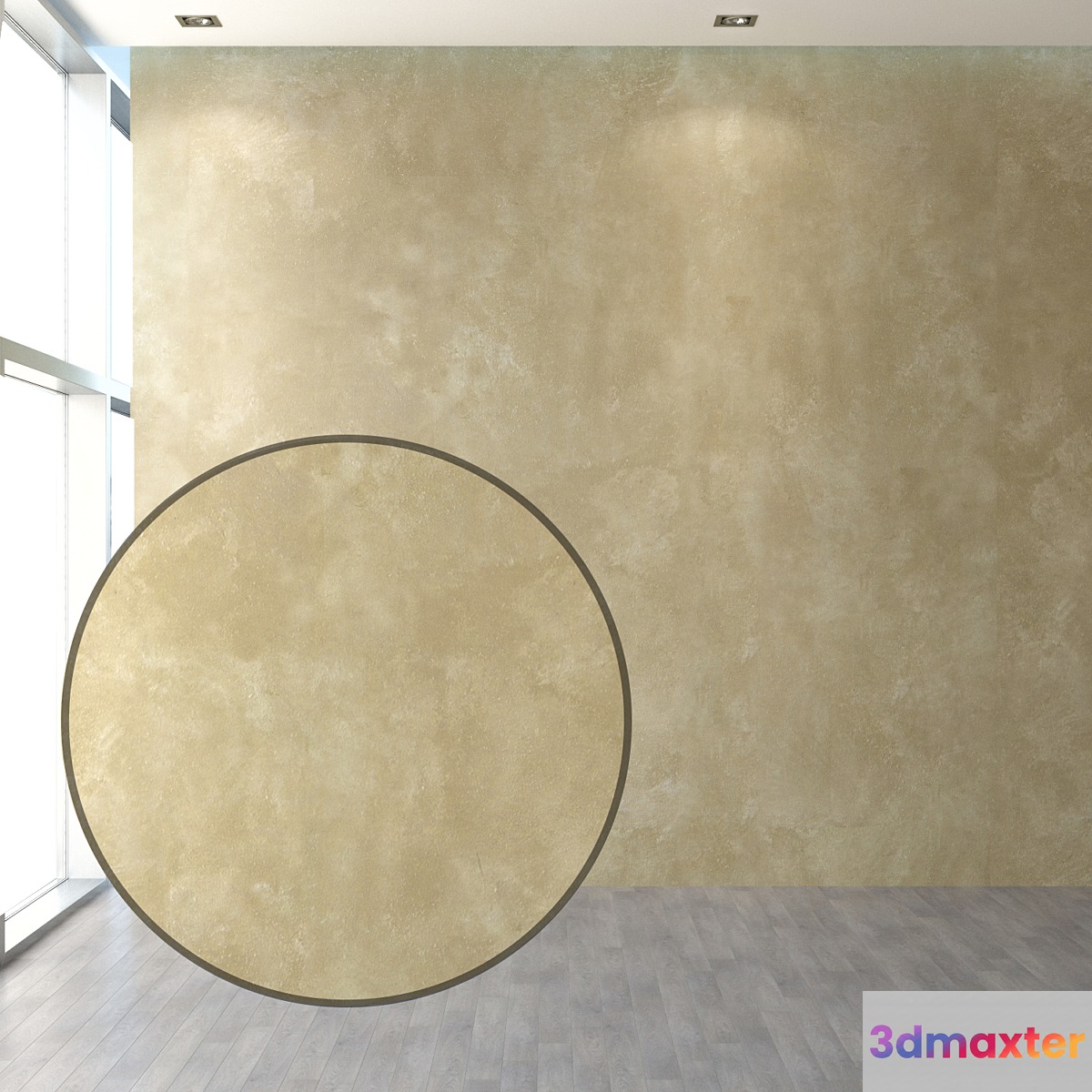 Set of decorative plaster Caparol with the effect of aging. 3D Max