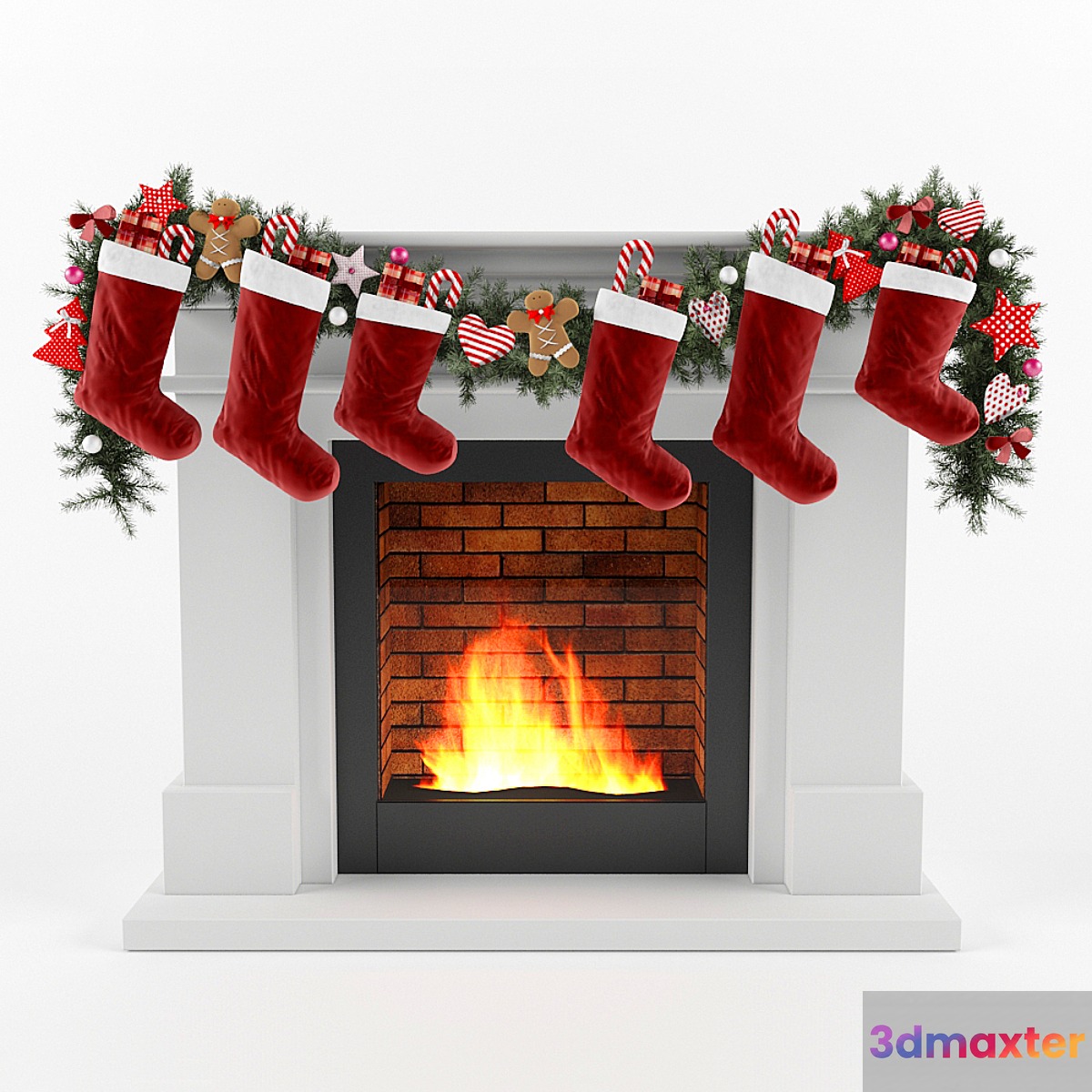 Christmas fireplace - No.2 3D Max