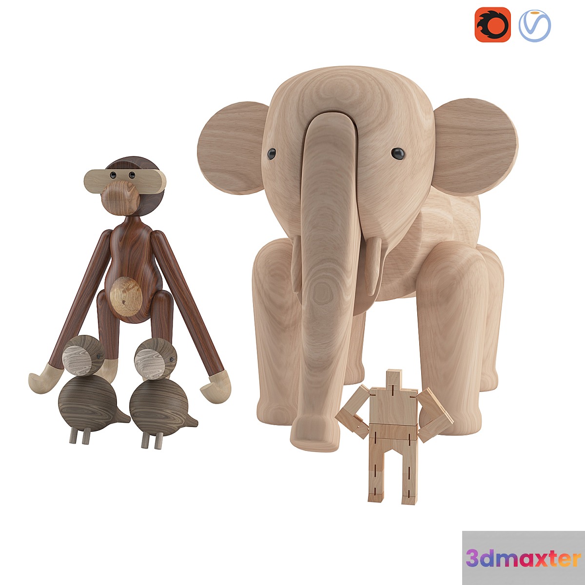 Kaj Bojesen woodtoys 3D Max