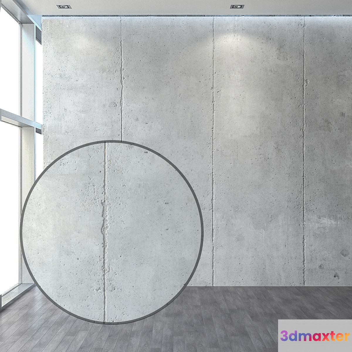 Concrete with vertical seam 3D Max