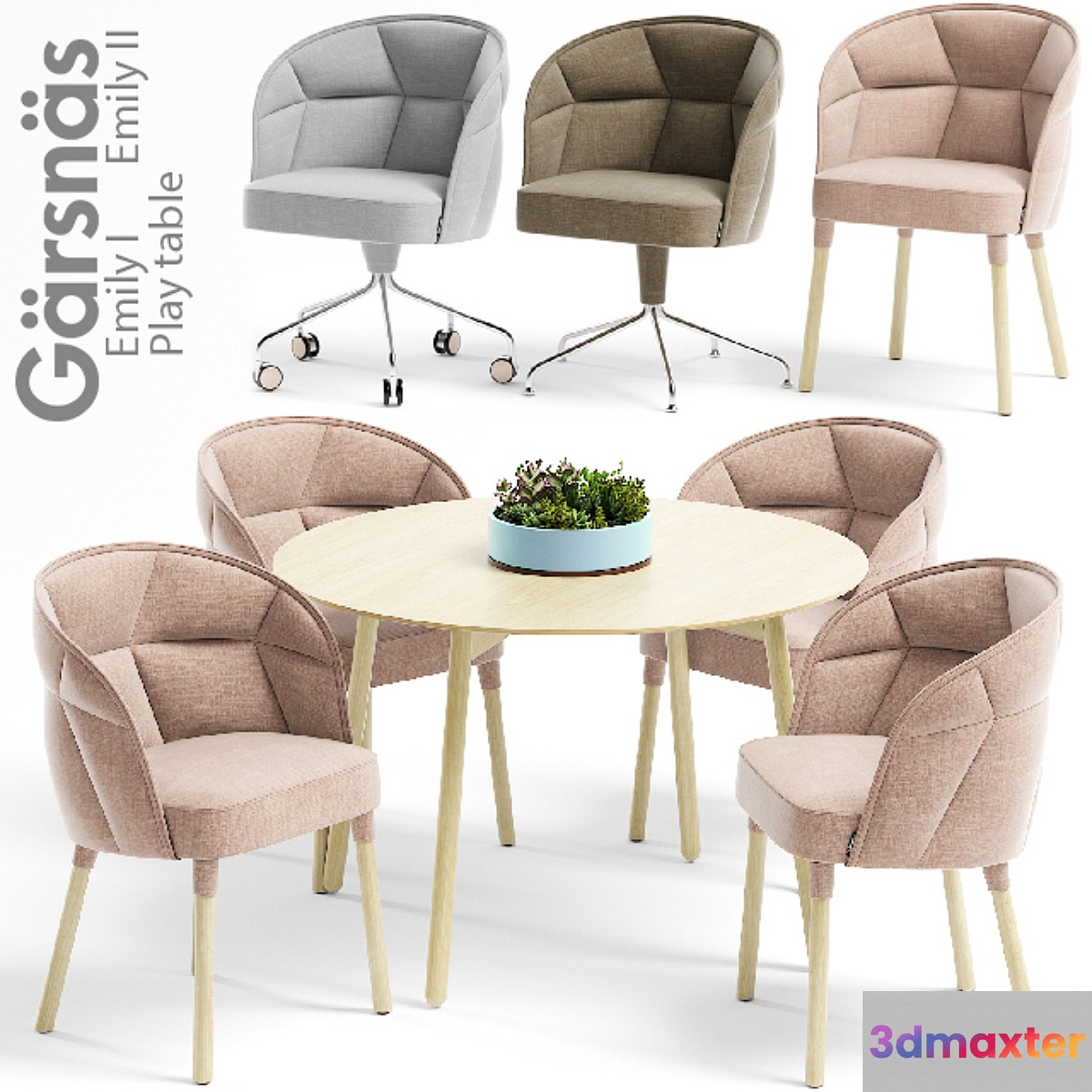 Garsnas Emily I and II armchair Play Table 3D Max