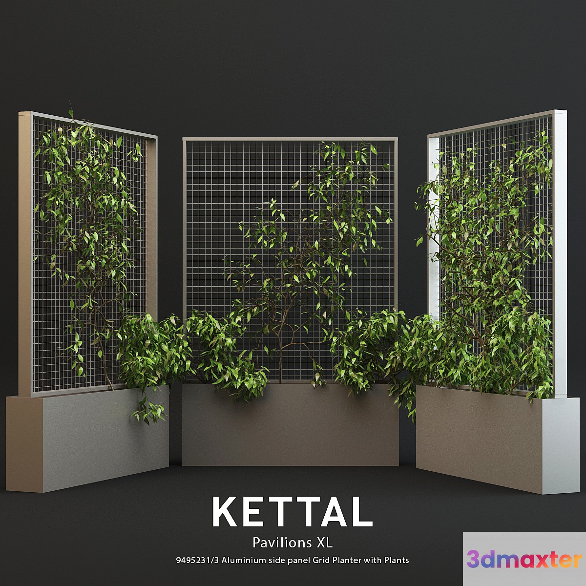 Kettal Pavilion XL Planter With Plants 3D Max