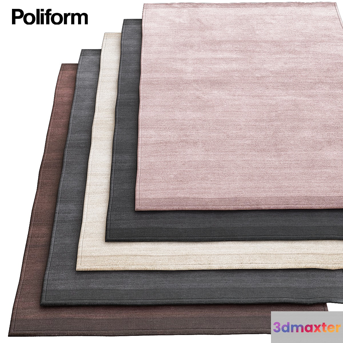 Plain gray poliform rugs 3D Max