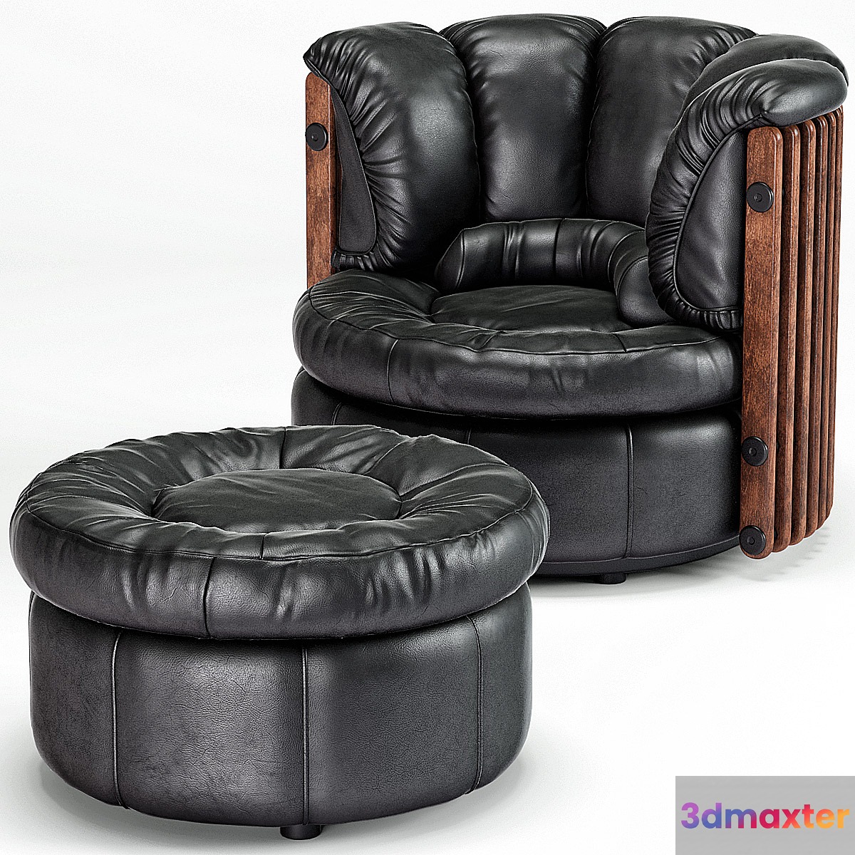 Isle D'Palm Arm Chair Ottoman 3D Max