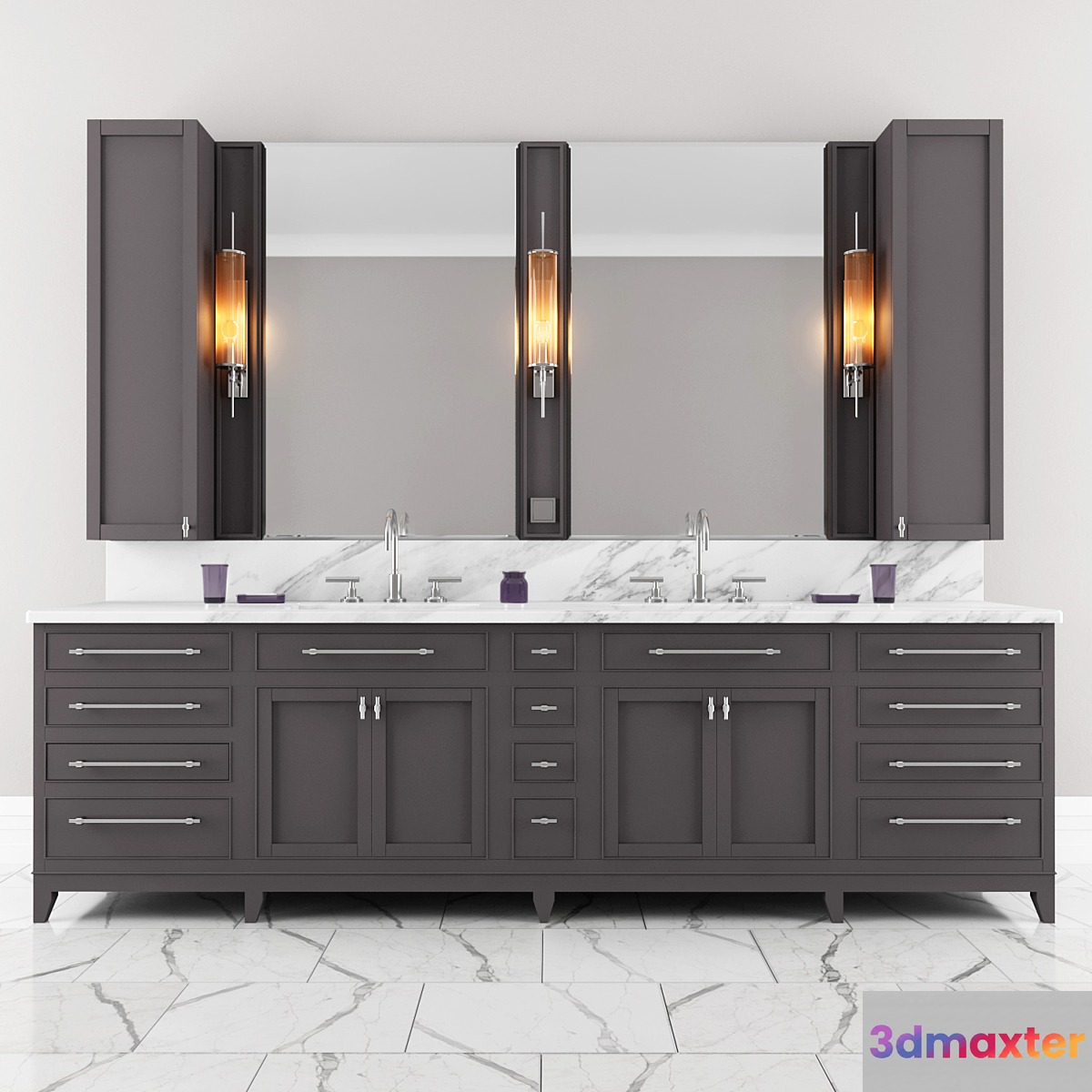Carrara Marble Double Bathroom Furniture