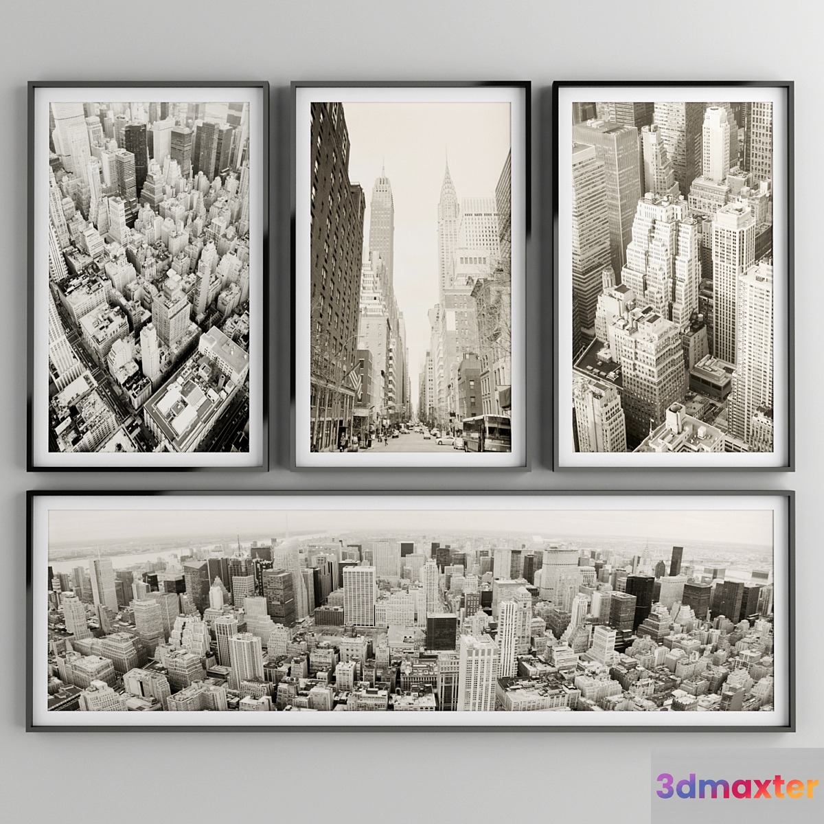 Collection of New York View with Frame 3D Max