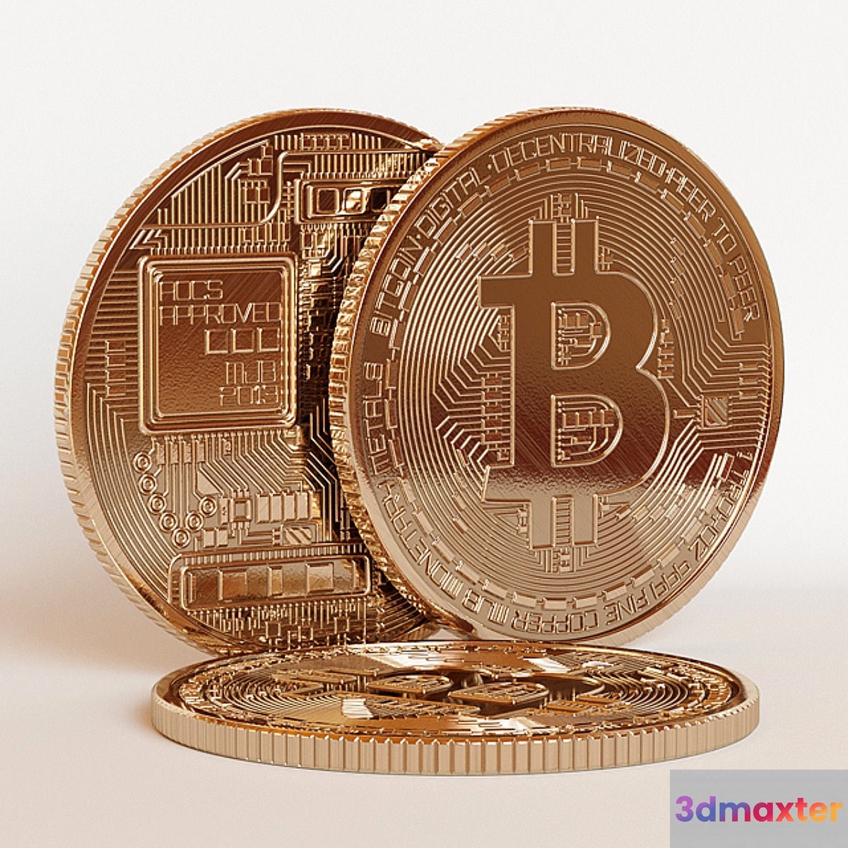 Bitcoin coin 3D Max