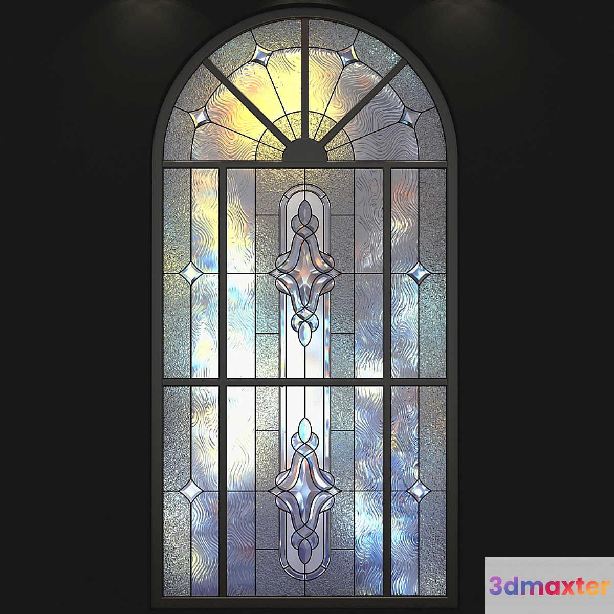 Stained-glass window with an arch 3D Max