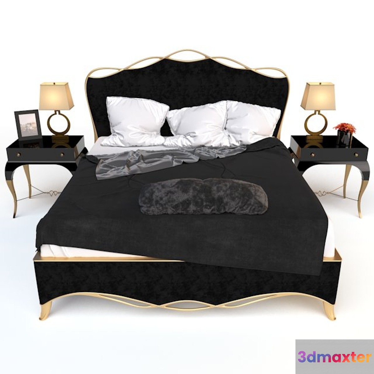 Caracole Ribbon bed & Parisian nightstand