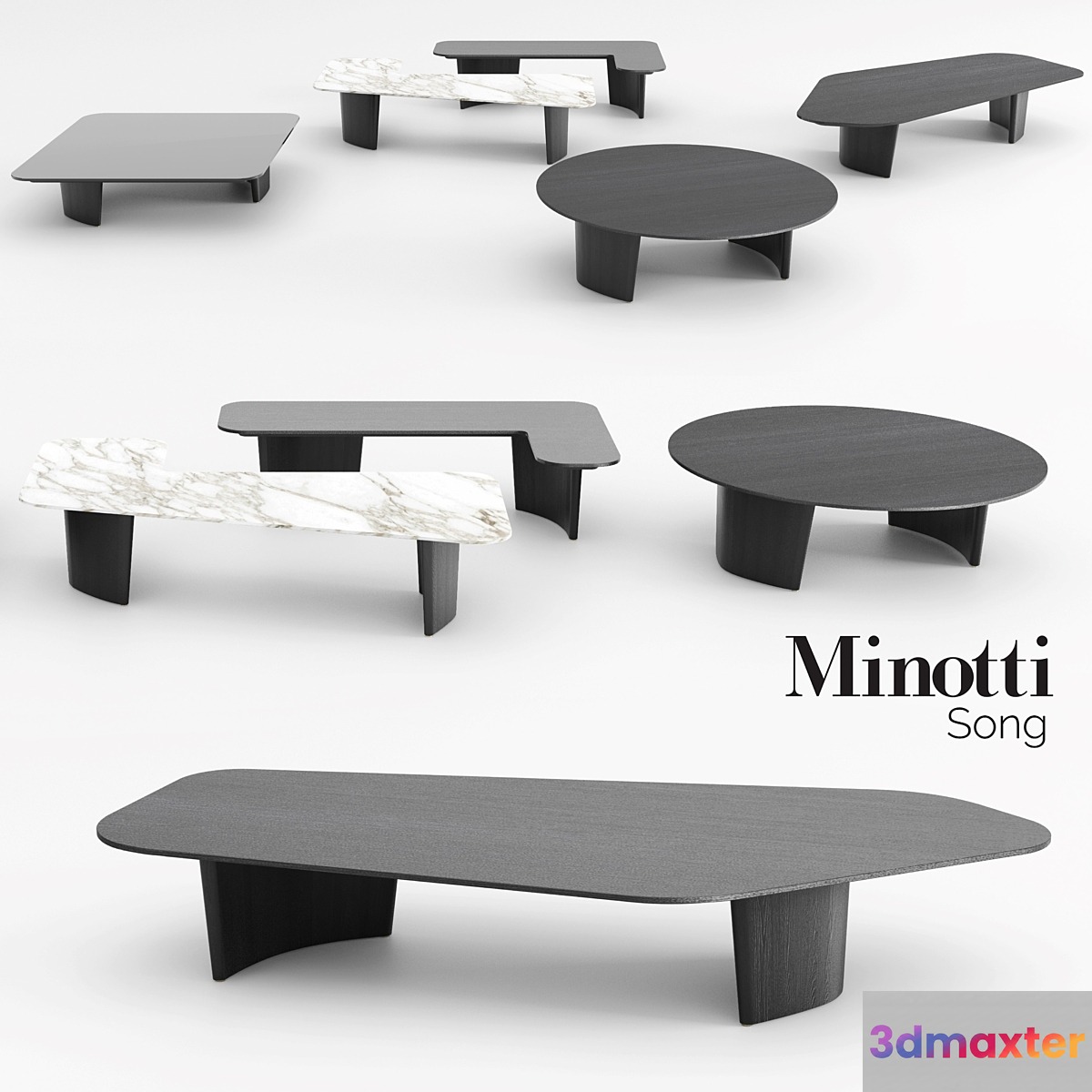 Minotti Song Coffee Tables -1 3D Max