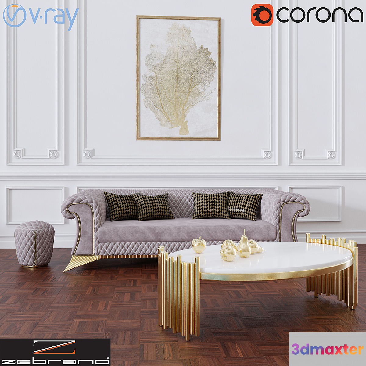 Zebrano Casa DAIMON Sofa 3D Max