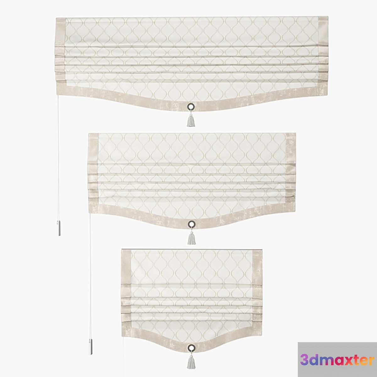 A set of Roman curtains ARISSA (beige velvet pacific)