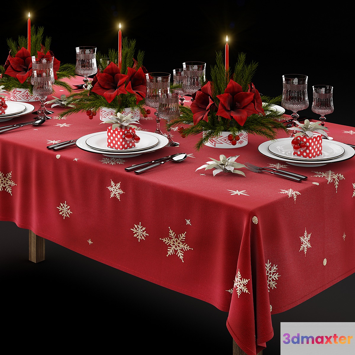 Christmas Tableware 3D Max