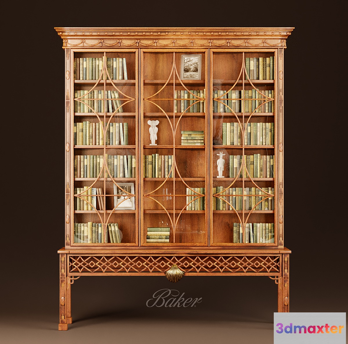Baker IRISH CHINESE CHIPPENDALE MAHOGANY CABINET 3D Max