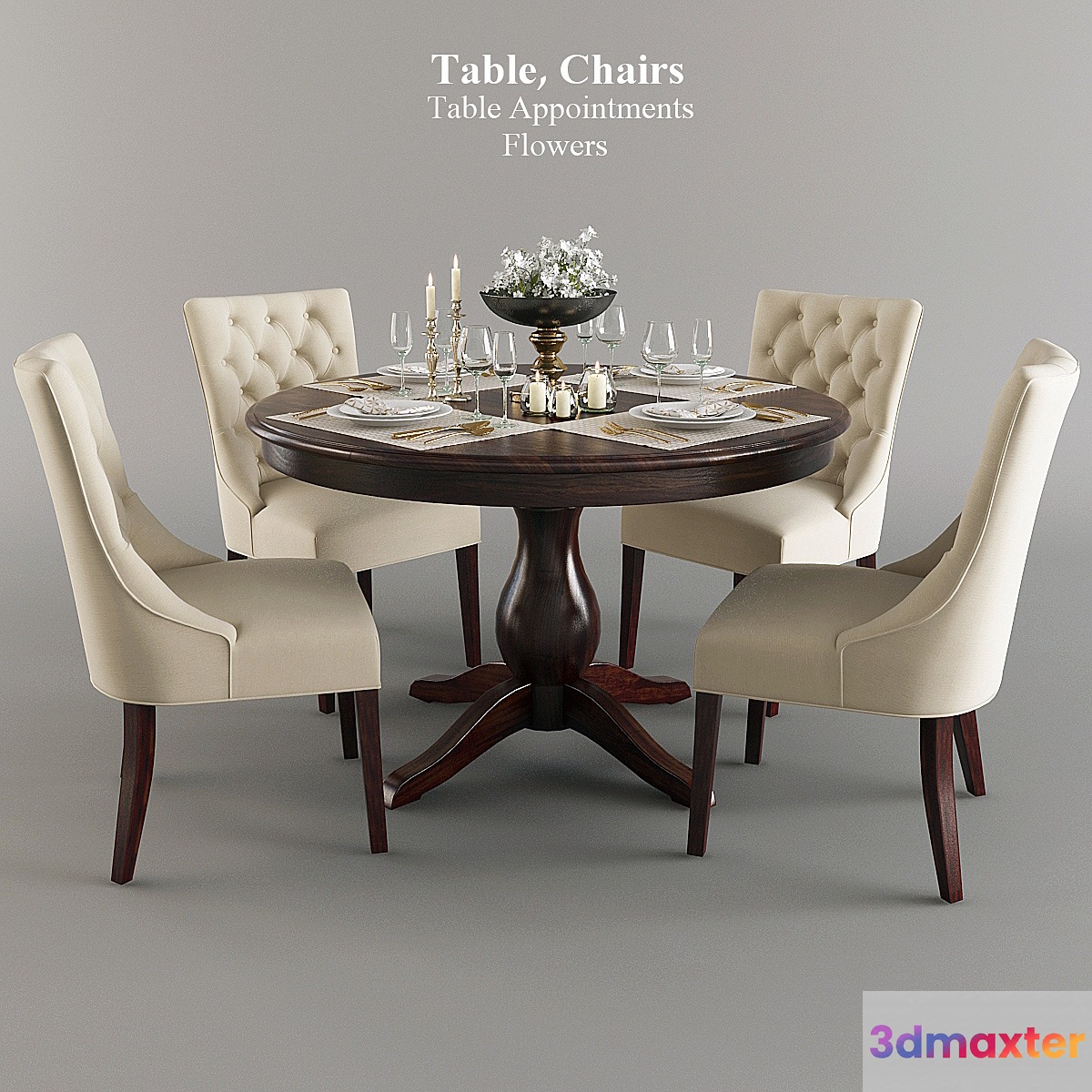 Table chairs table setting