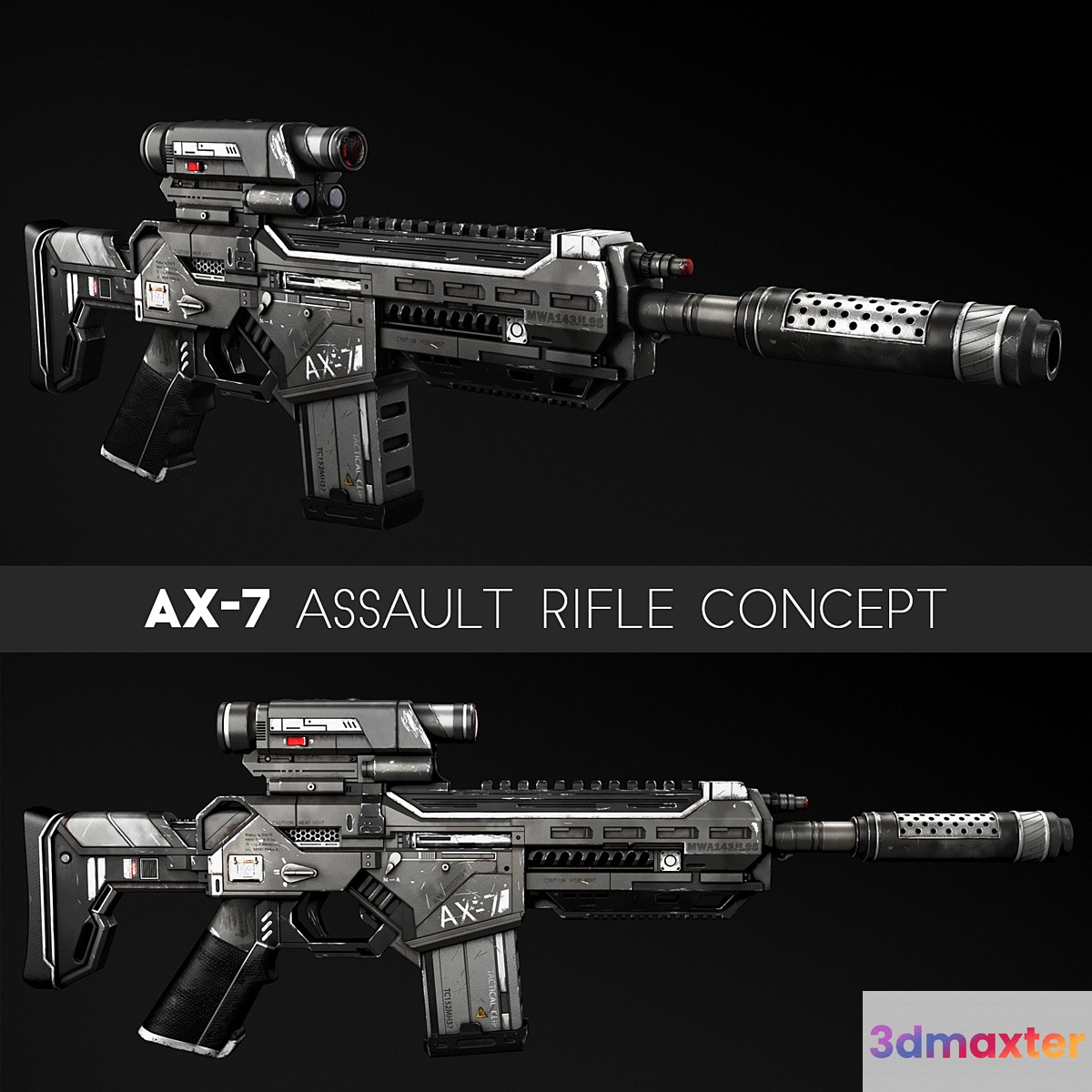 AX-7 Assault Rifle 3D Max